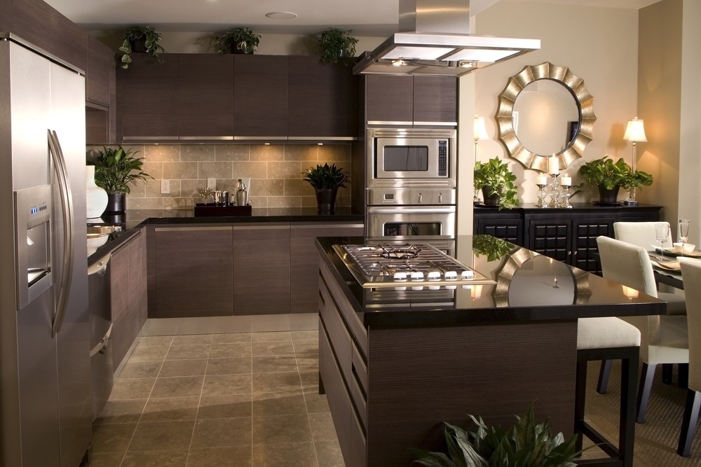 a modern luxury kitchen with an island
