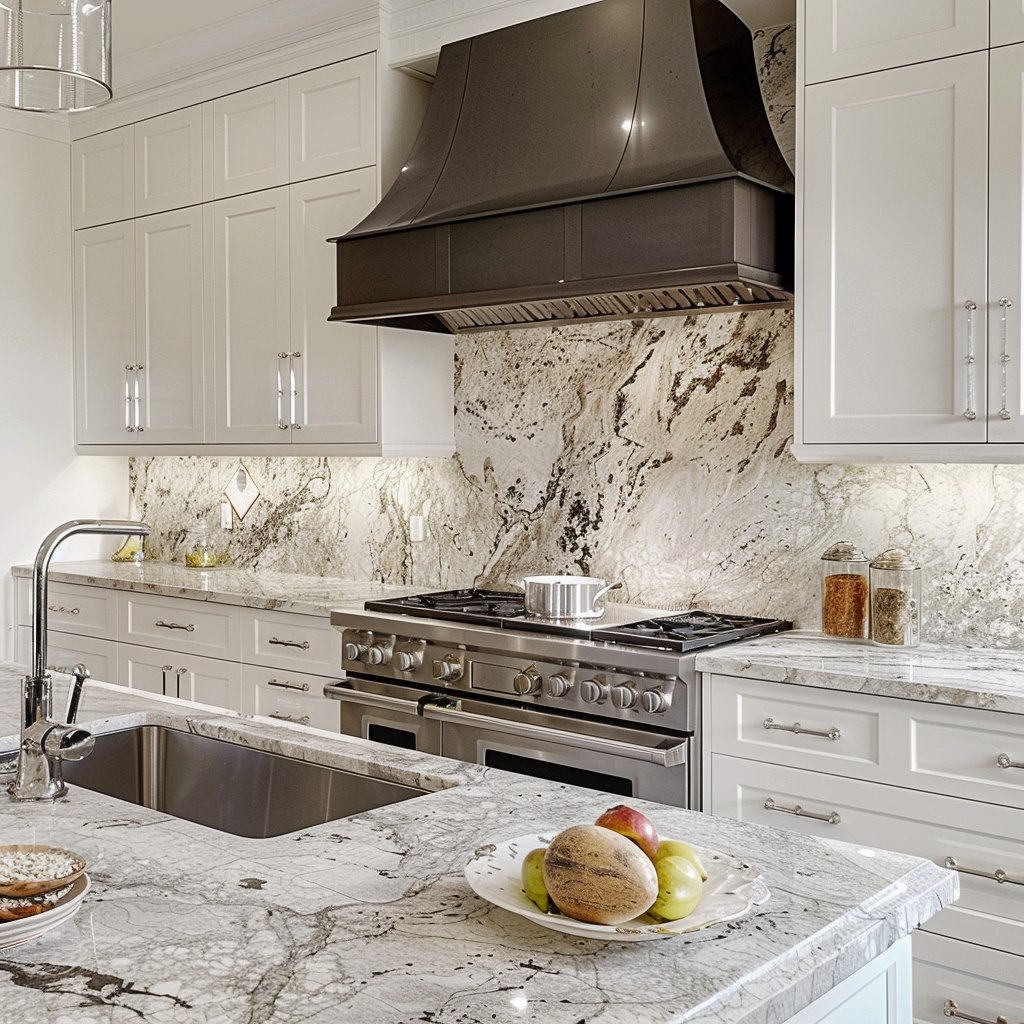 Design with stone 4 - modern kitchen with granite stone backsplash