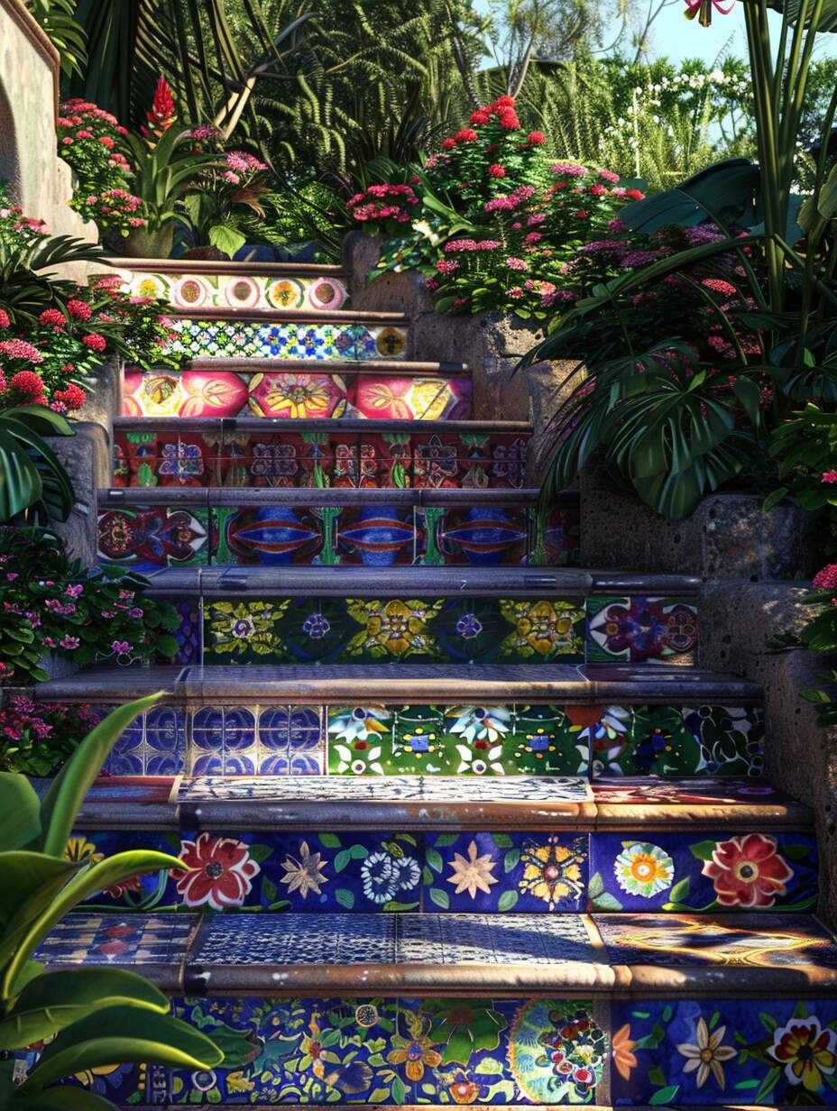 Boho Outdoor Garden Stair 10