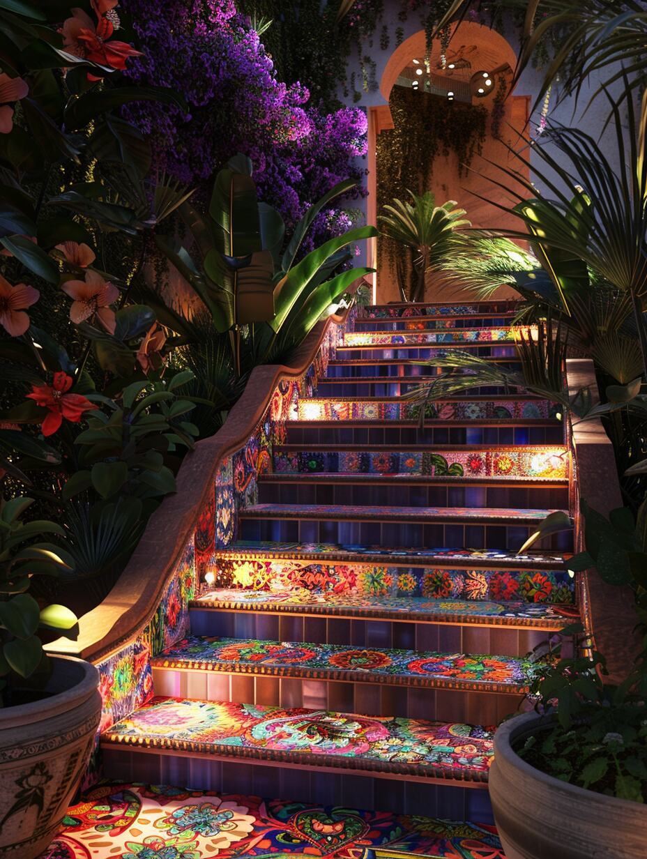 Boho Outdoor Garden Stair 12