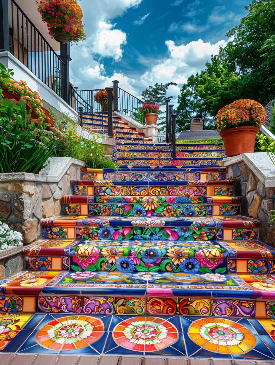 Boho Outdoor Garden Stair 4