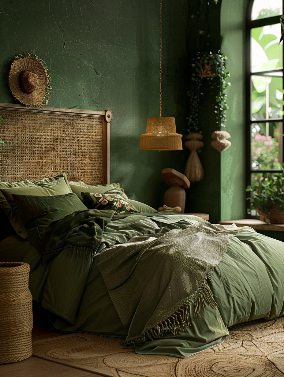 Green Boho Bedroom 10
