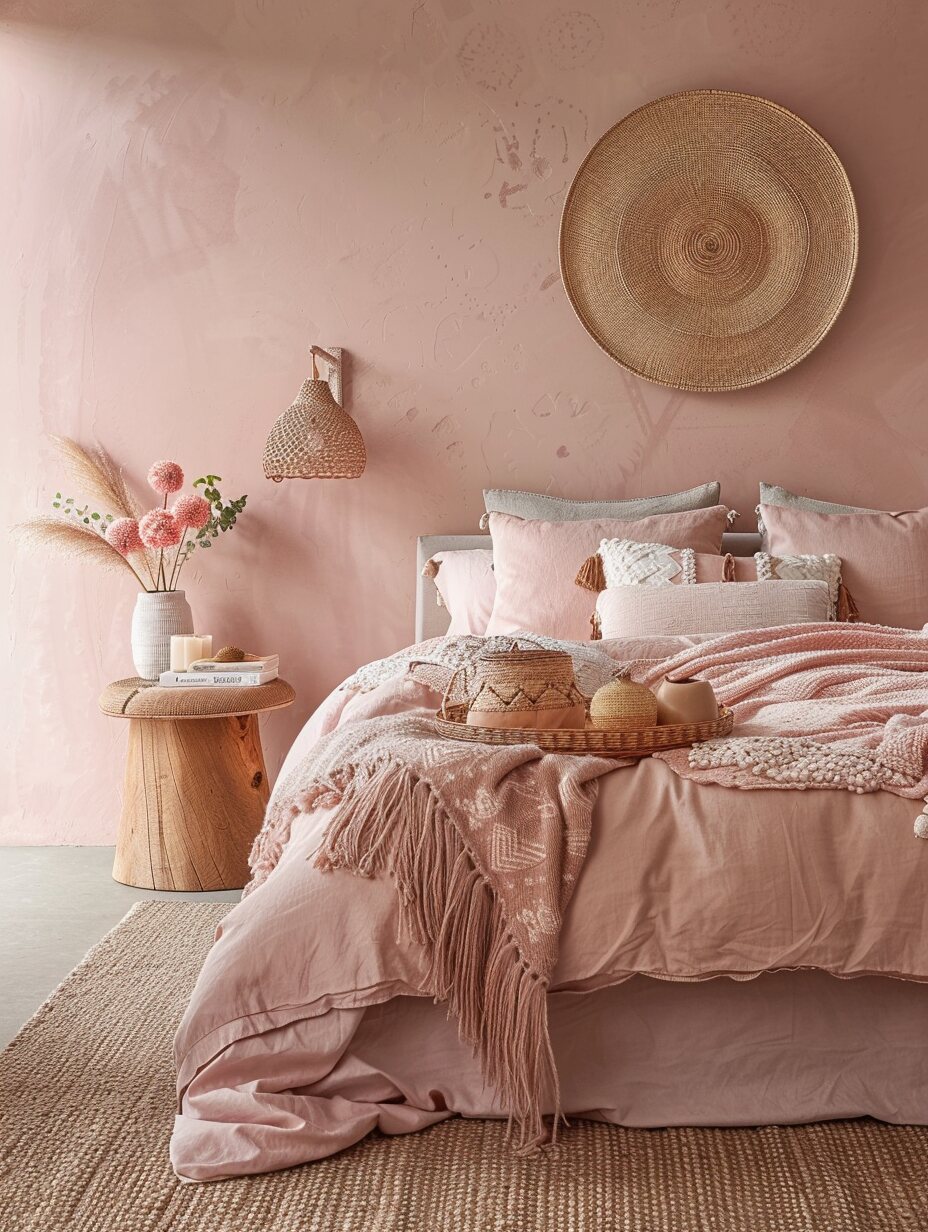 Pink Boho Bedroom 1