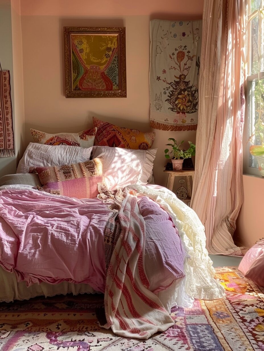Pink Boho Bedroom 8