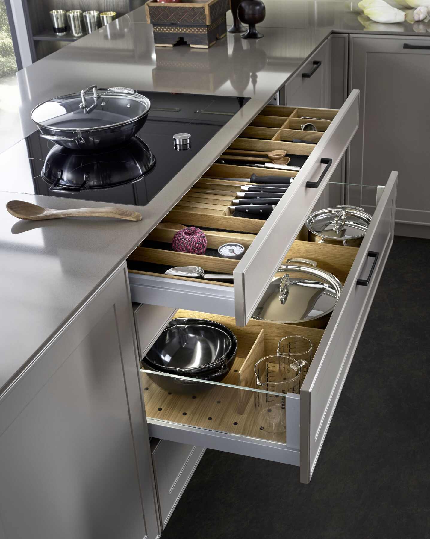 cutlery trays in kitchen drawer