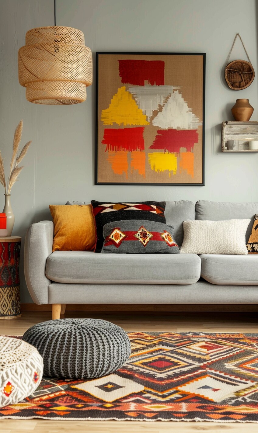 Grey Boho Couch 4