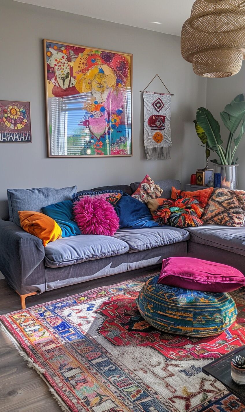 Grey Boho Couch 5