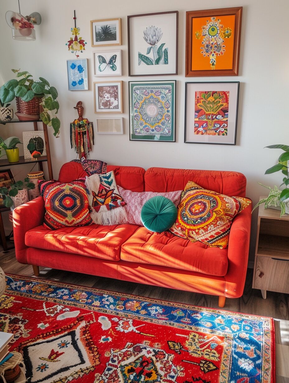 Red Boho Couch 1