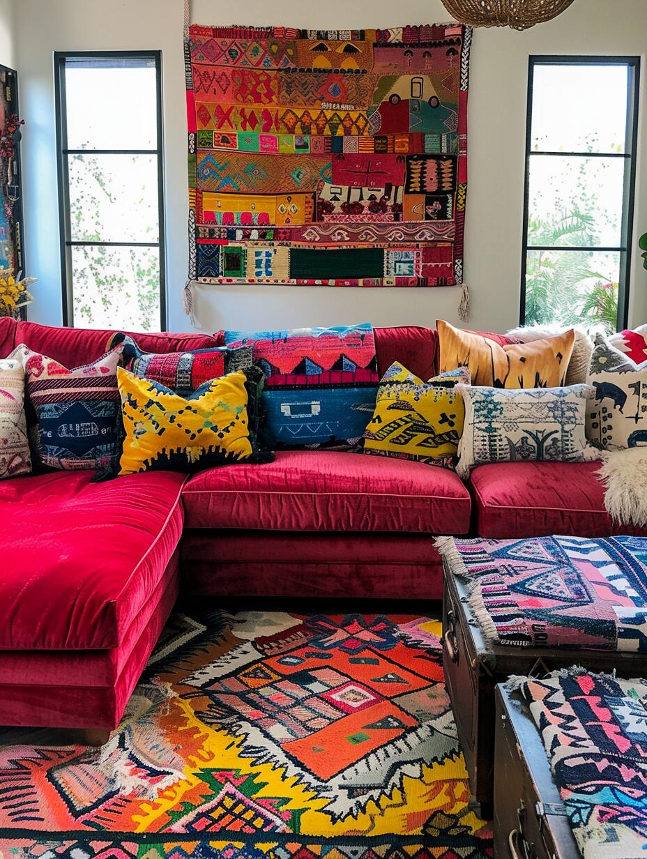 Red Boho Couch 2