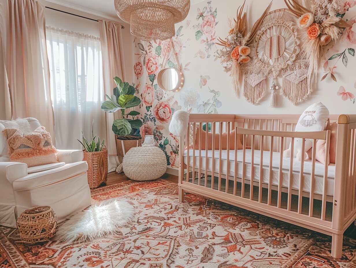 floral boho girl nursery - 2