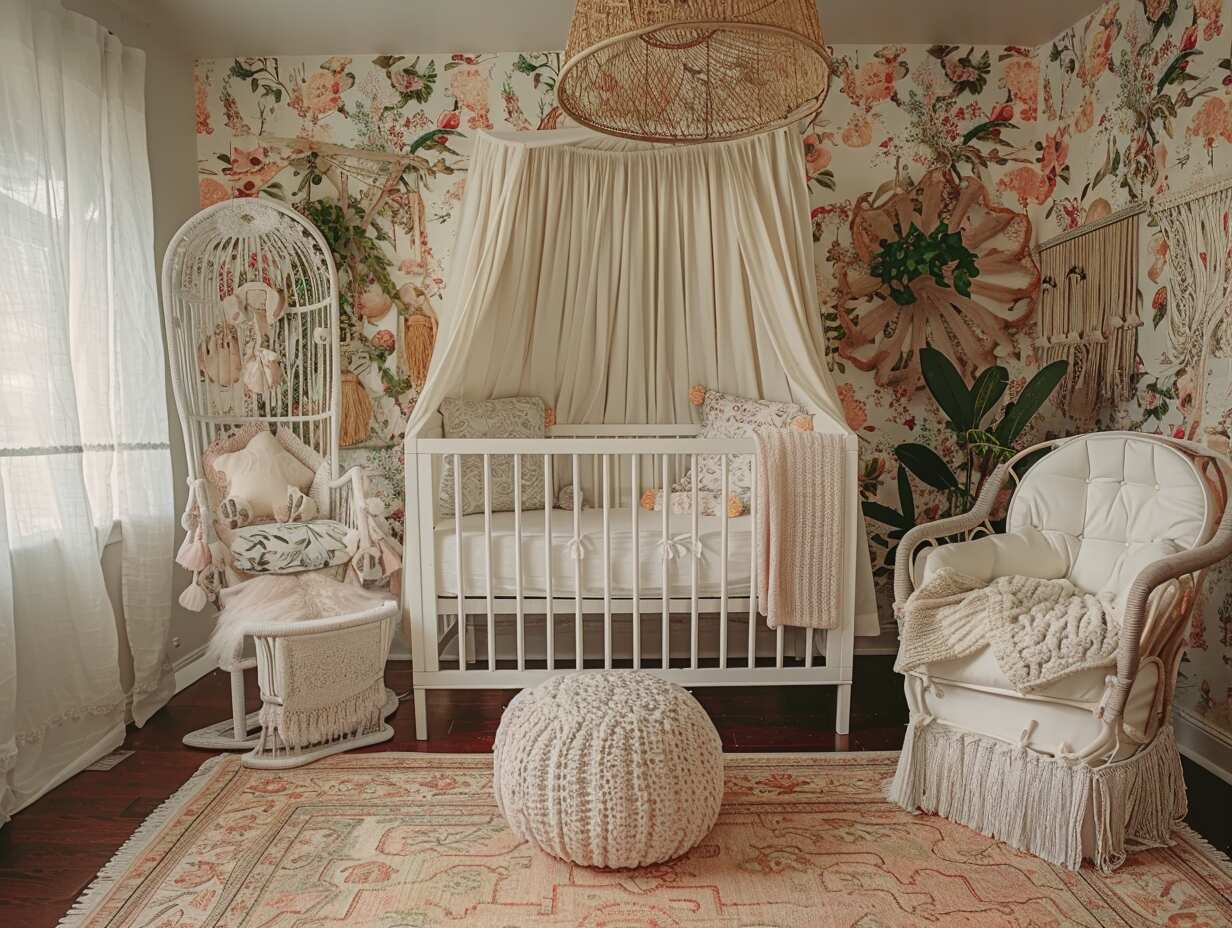 floral boho girl nursery - 3