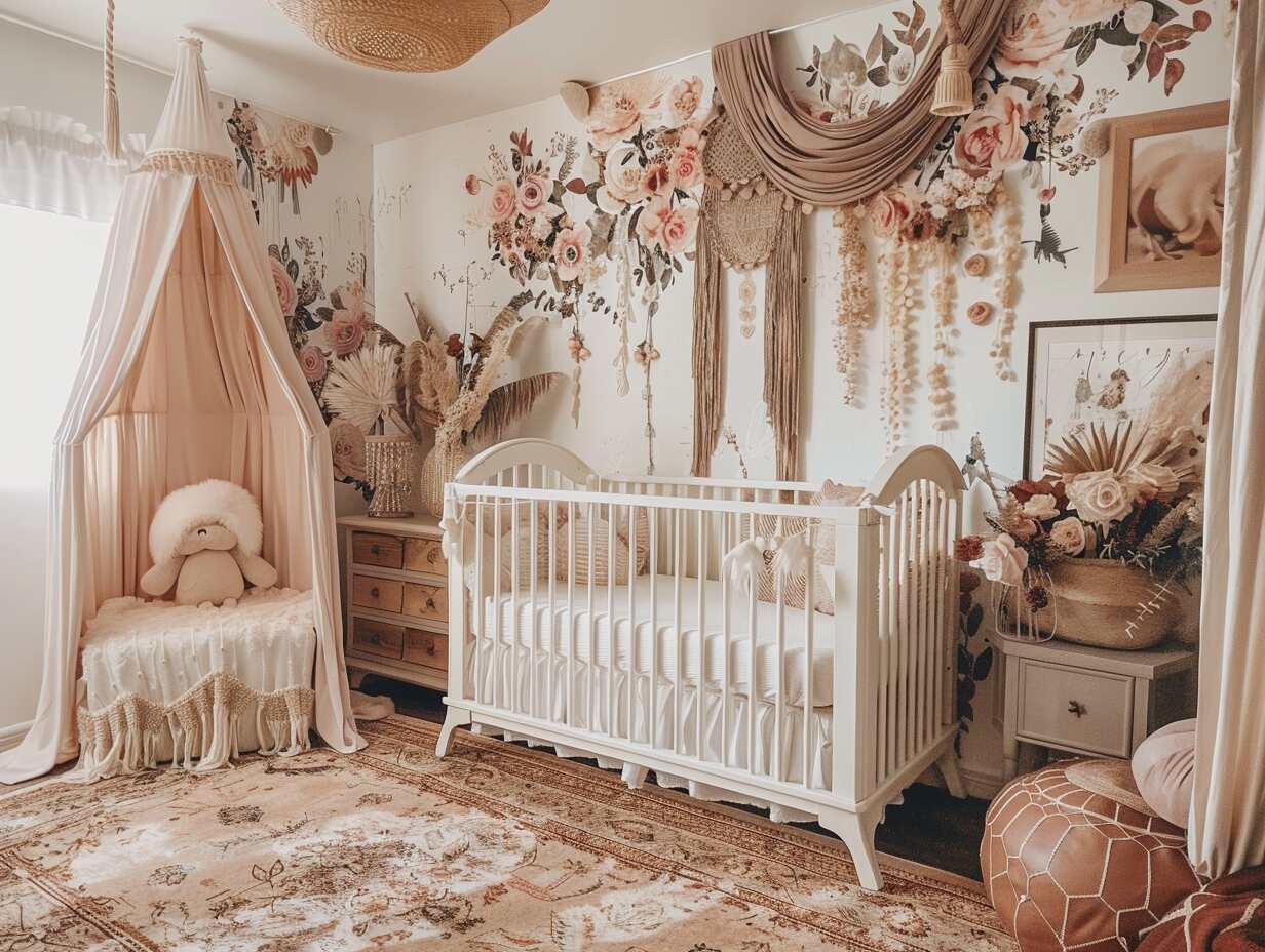 floral boho girl nursery - 4