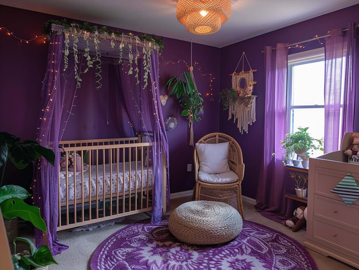 purple boho girl nursery - 2