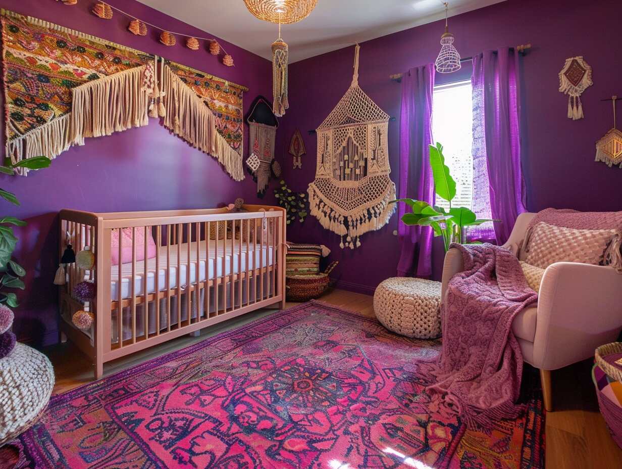 purple boho girl nursery - 3