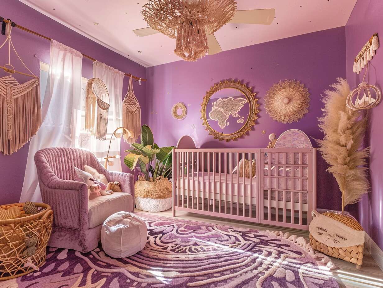 purple boho girl nursery - 4