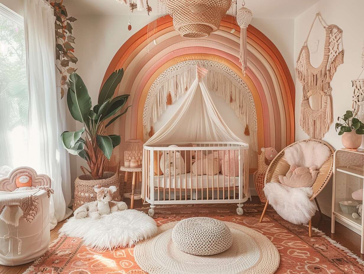 rainbow boho girl nursery - 2