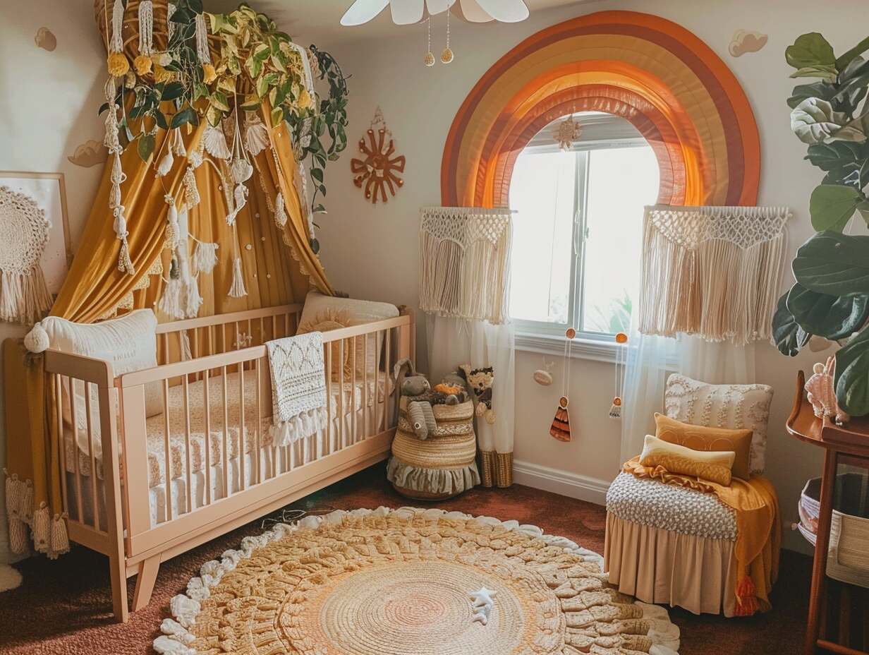 rainbow boho girl nursery - 3