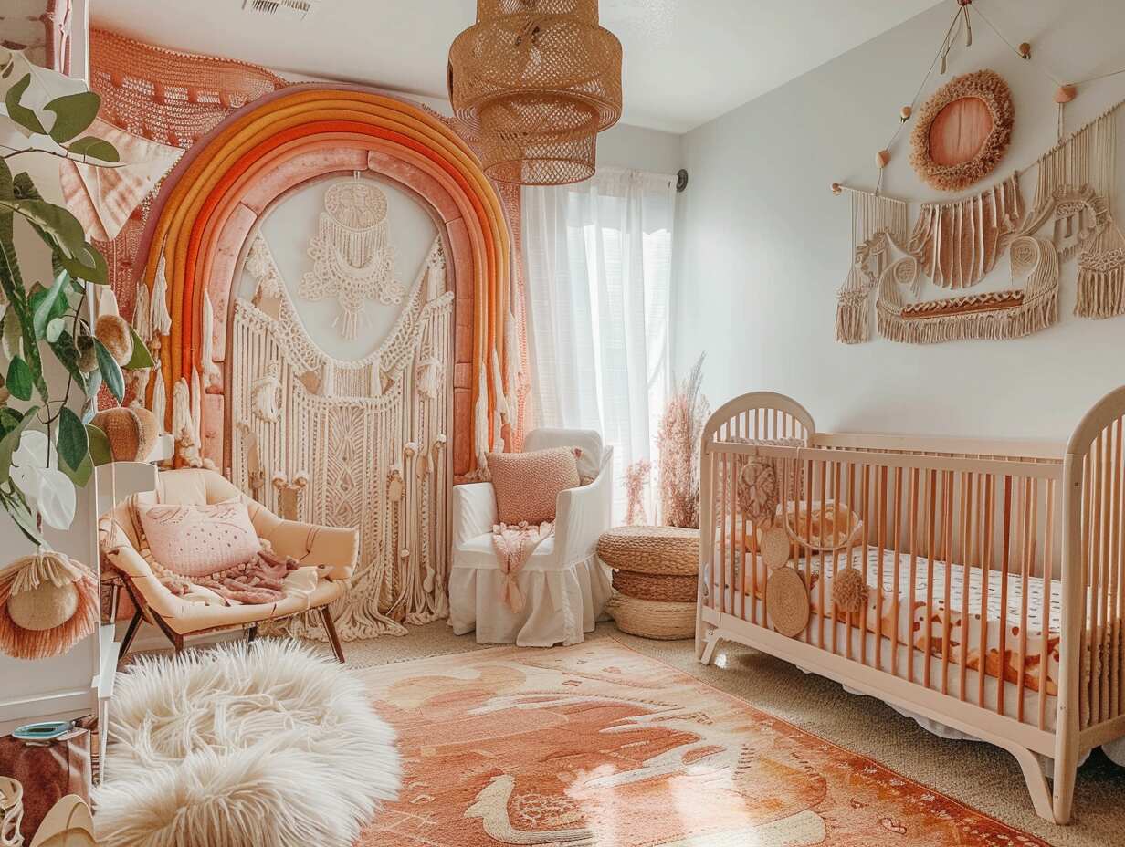 rainbow boho girl nursery - 4