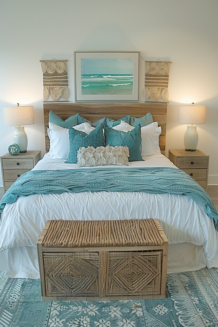 Boho Coastal Home Decor Ideas - Bedroom 6