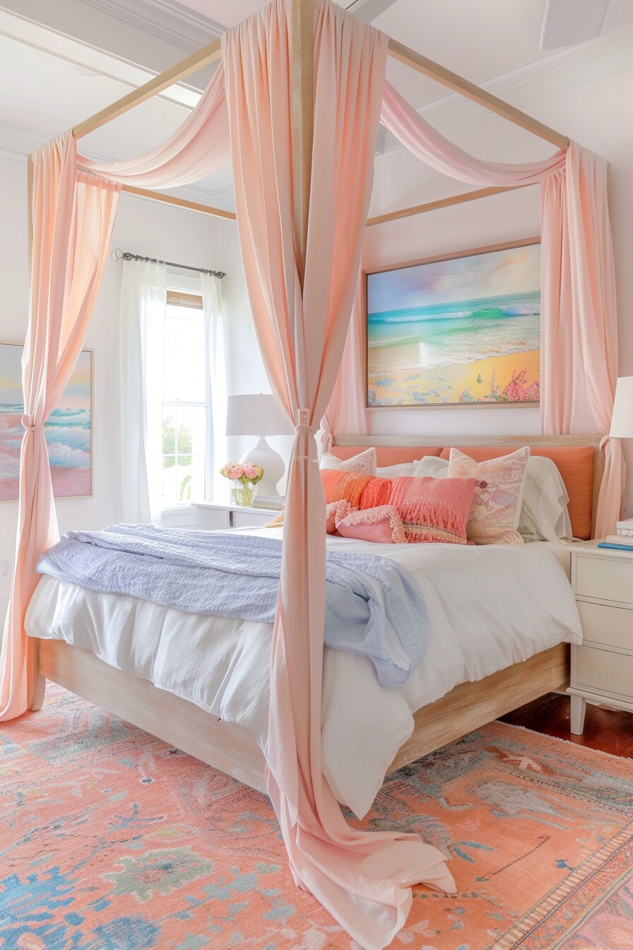 Boho Coastal Home Decor Ideas - Bedroom 8