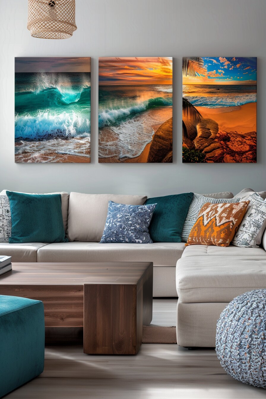 Boho Coastal Home Decor Ideas - Living Room 13