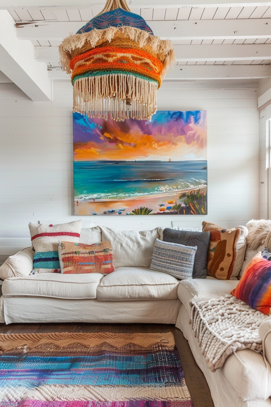 Boho Coastal Home Decor Ideas - Living Room 5