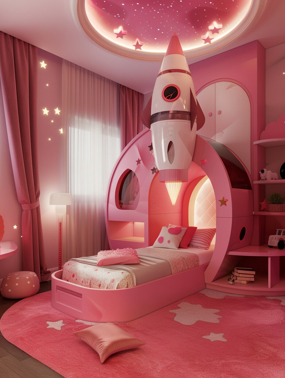 Space-Themed Bedroom for Girls 13