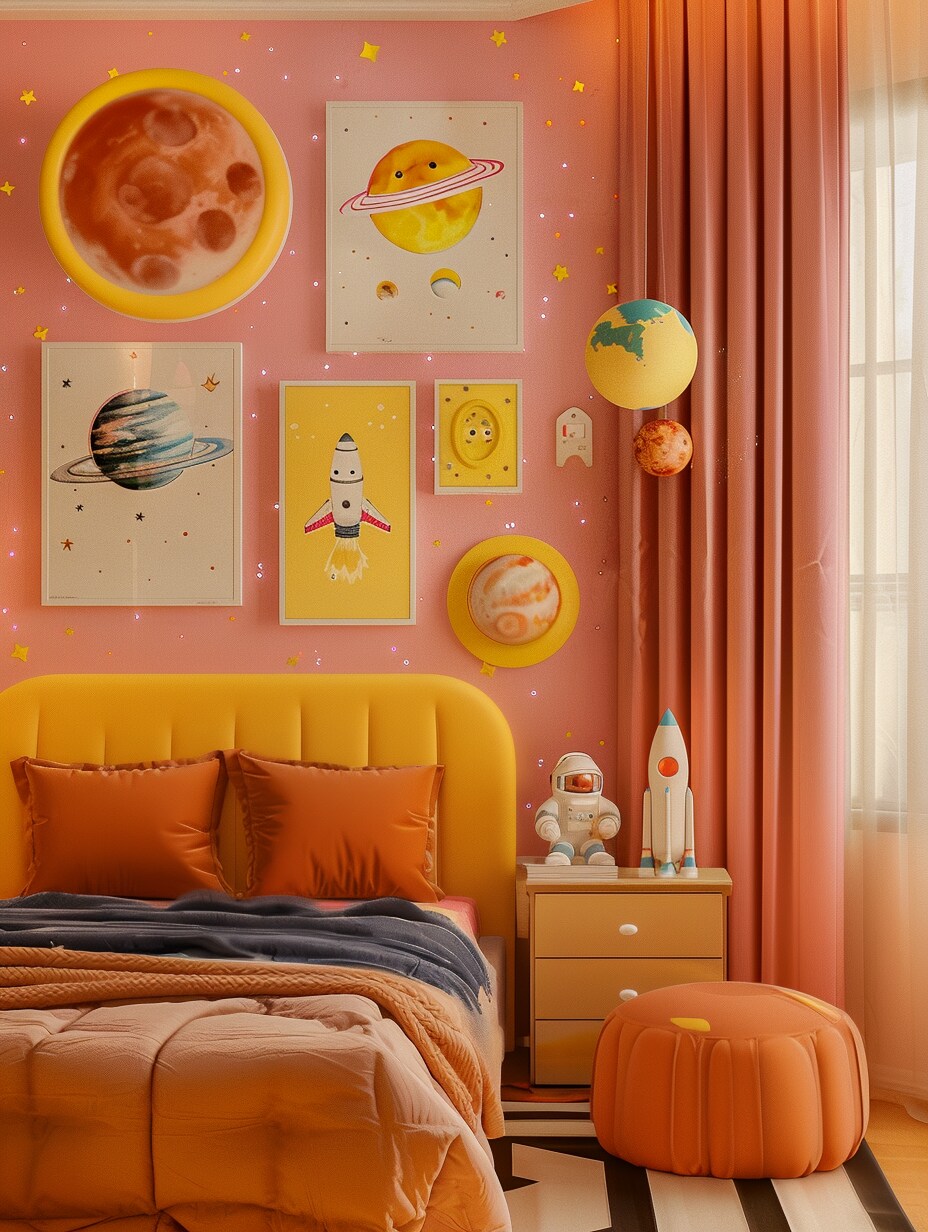 Space-Themed Bedroom for Girls 15