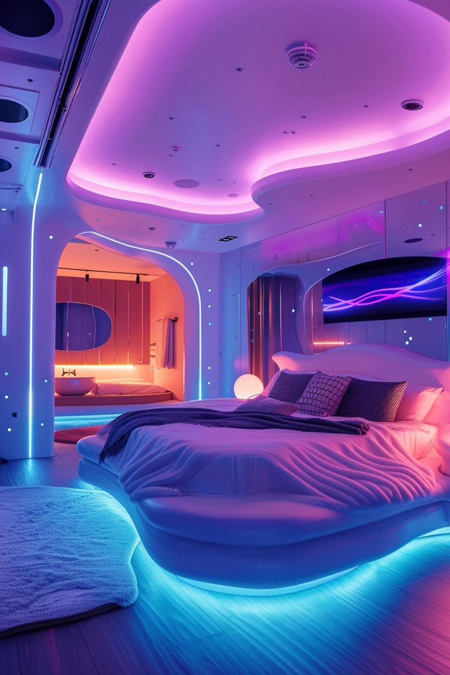 dreamy futuristic bedroom
