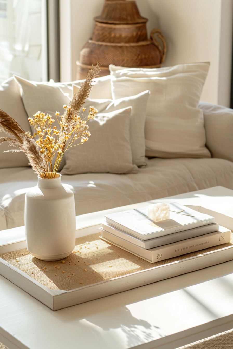 minimalist coffee table tray decor ideas