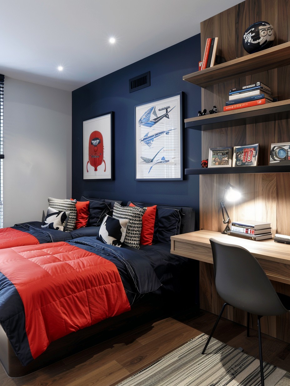 small shared bedroom for teen boys