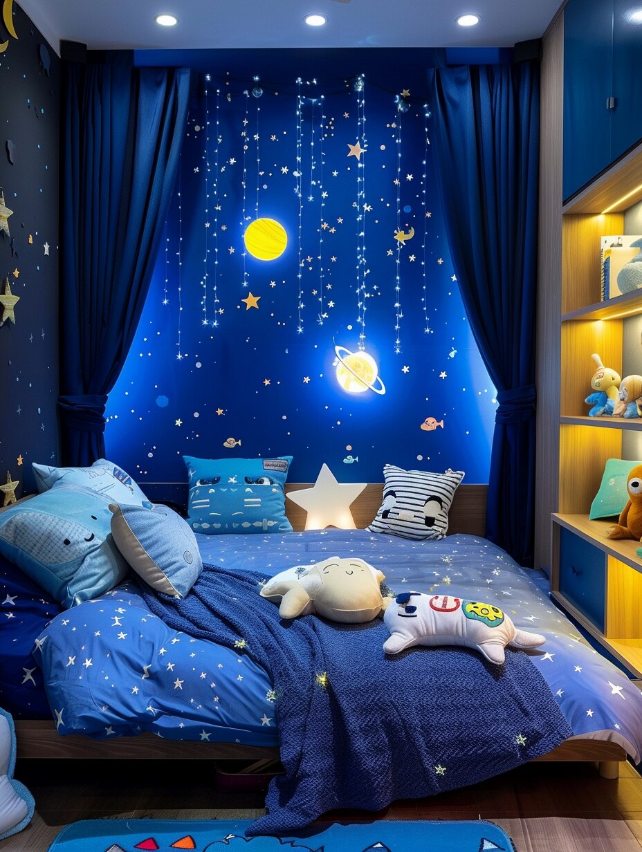 space themed bedroom for boys 12