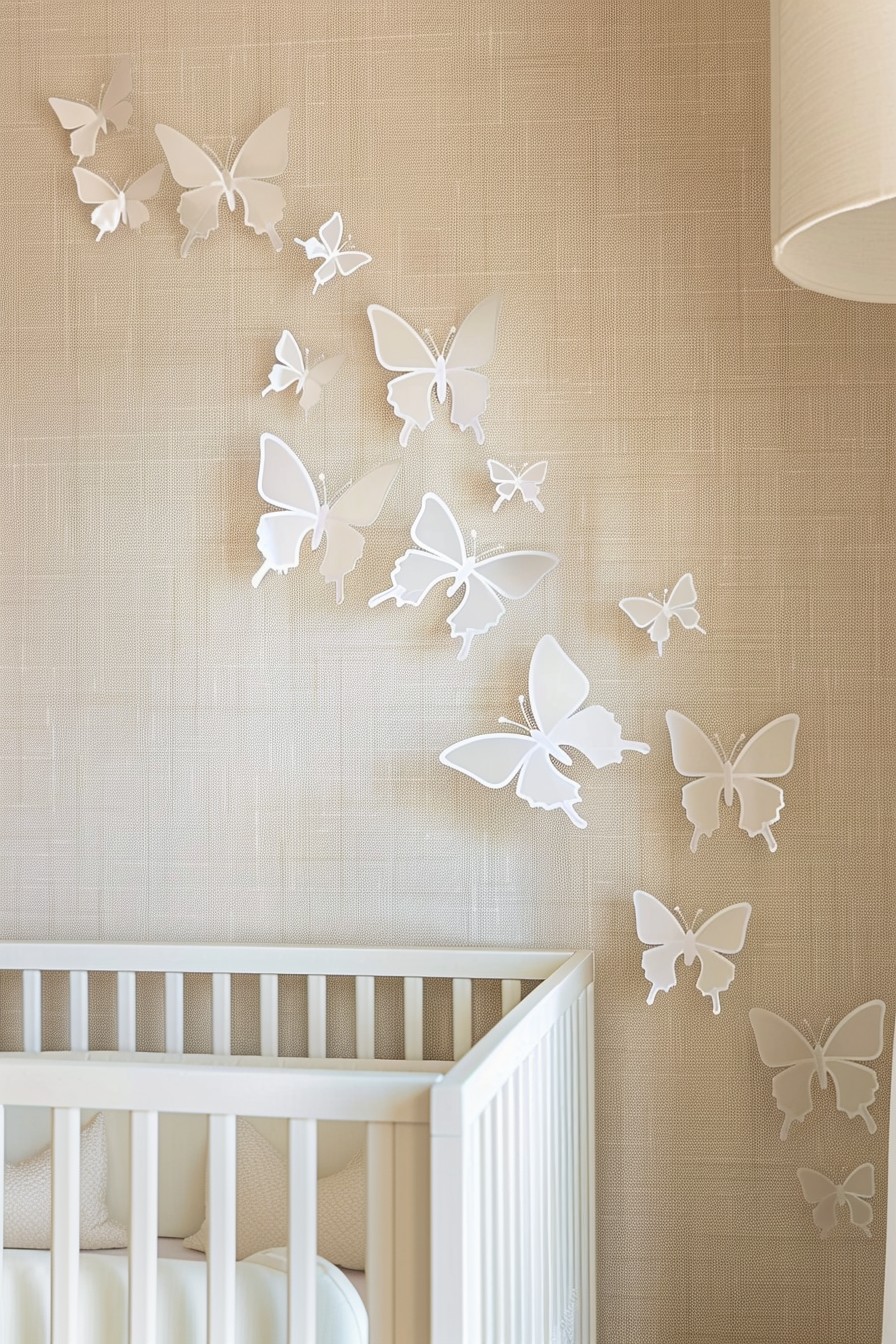 3d butterfly decor on wall