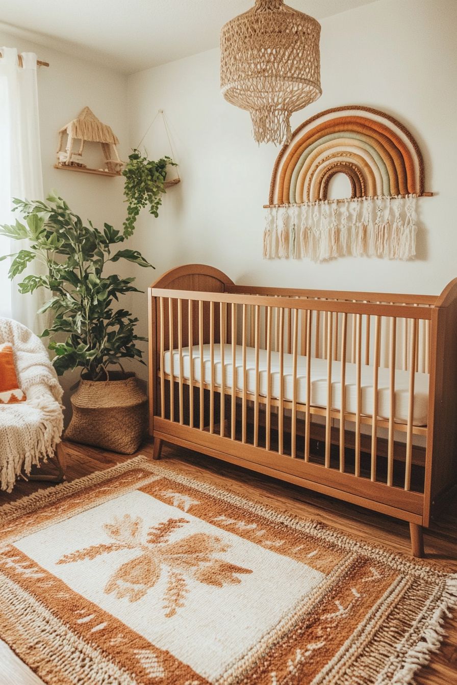 boho rainbow nursery