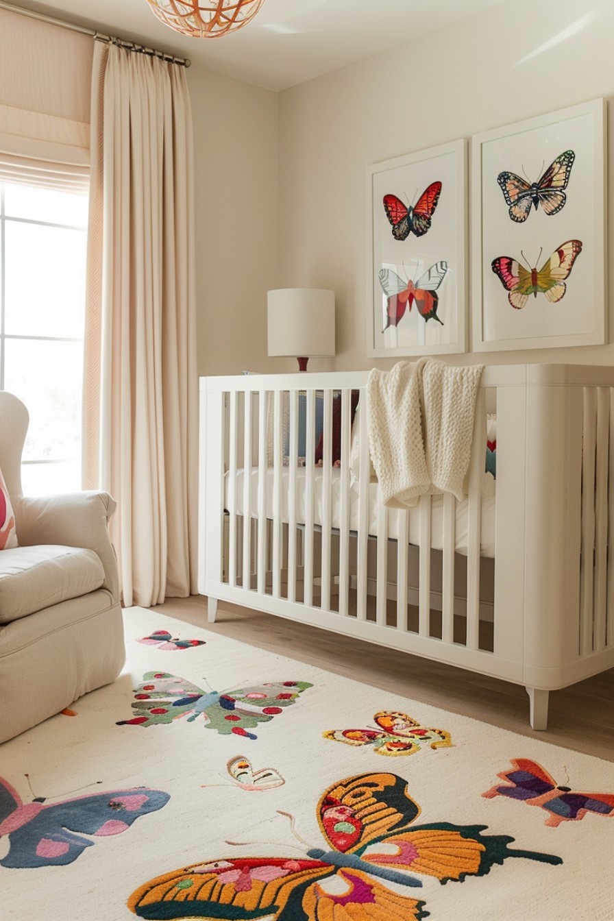 butterfly rug for nursery