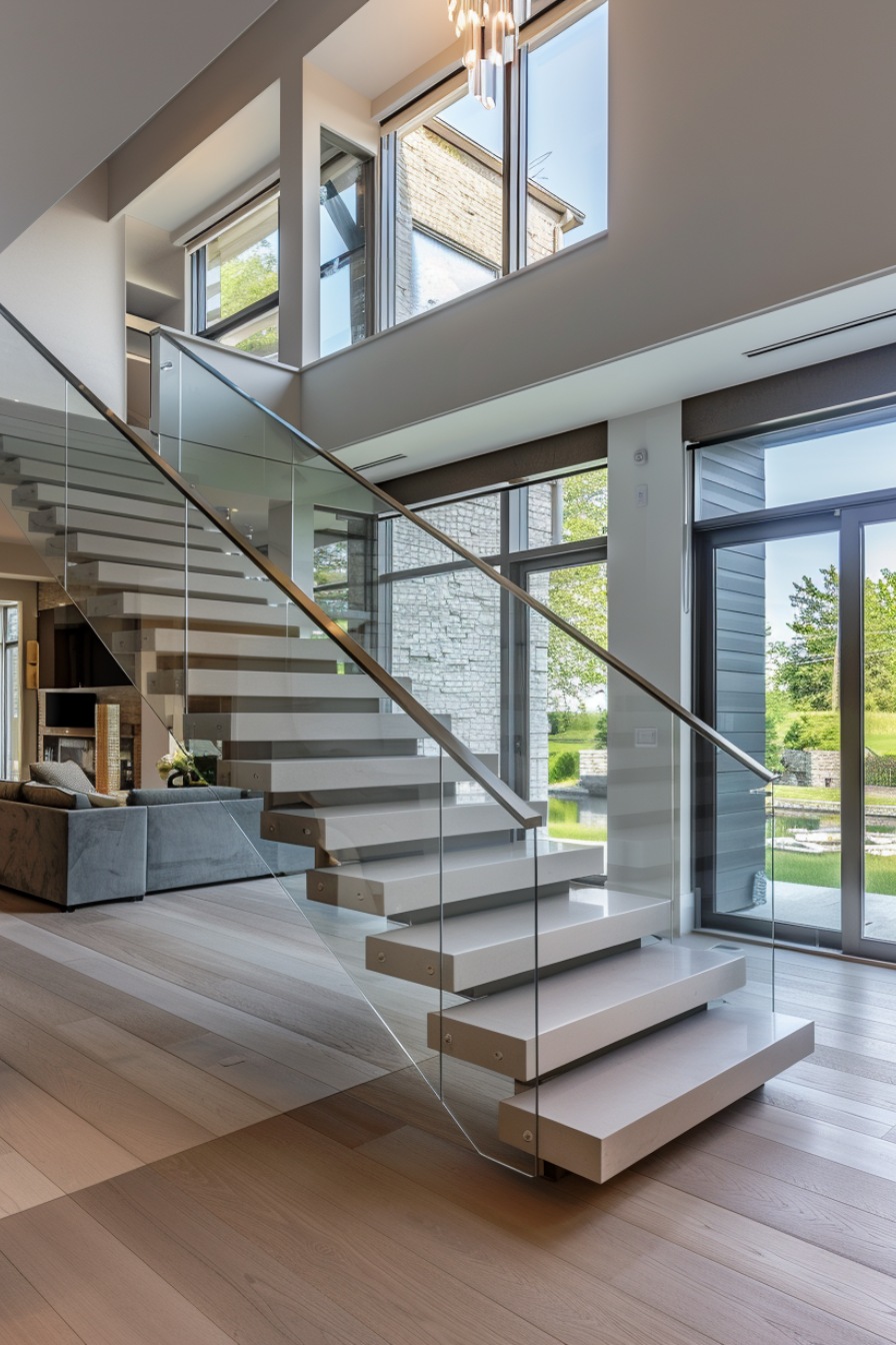 floating staircase in an office