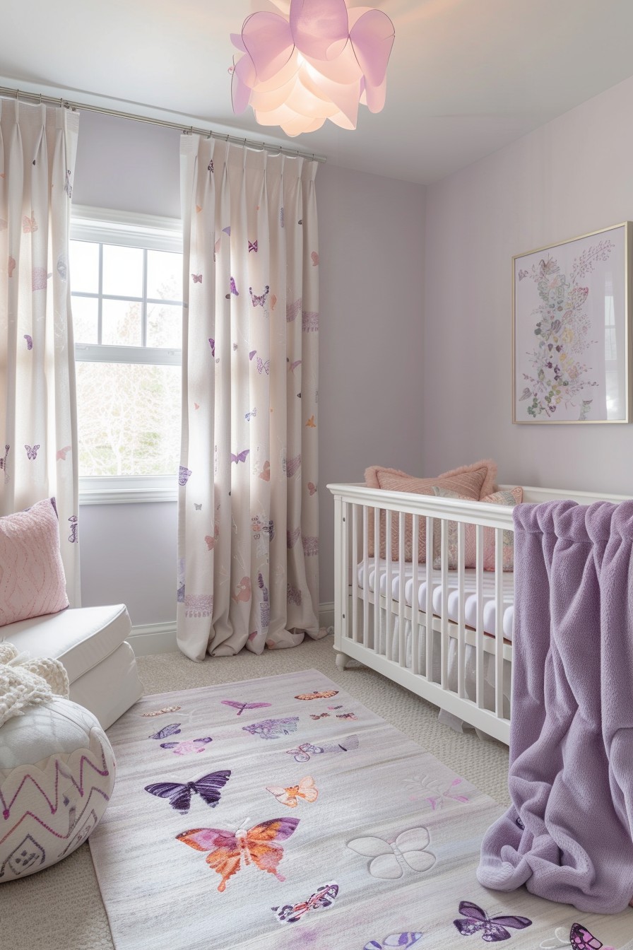 lavender butterfly nursery theme