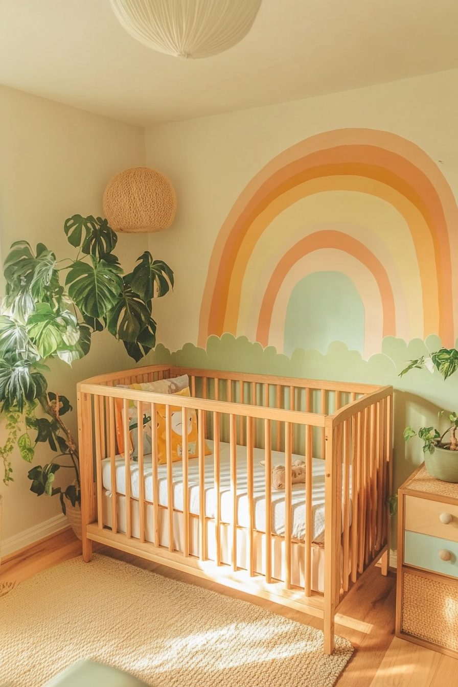 rainbow and nature nursery