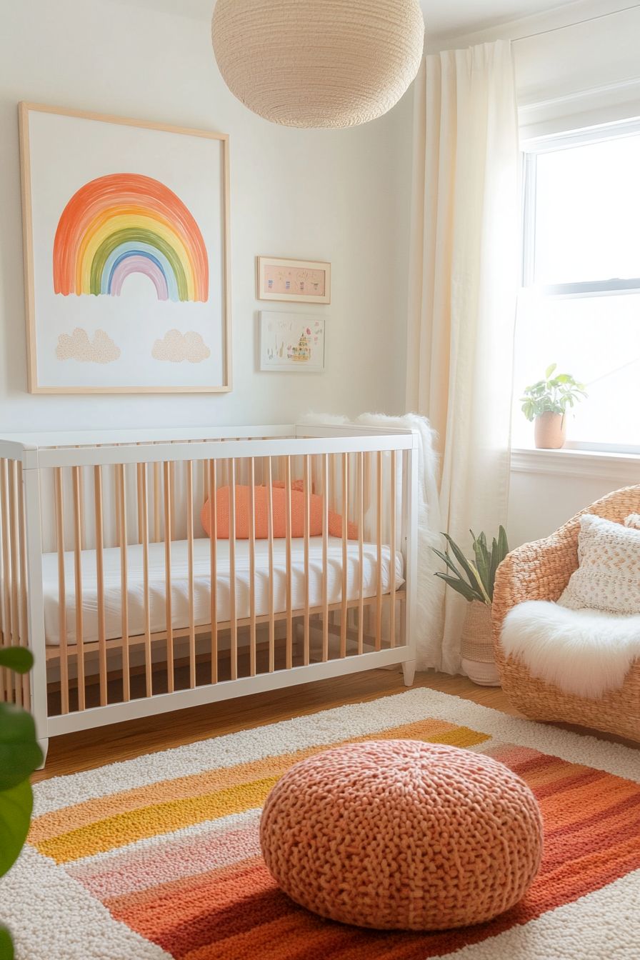 rainbow frame art for nursery