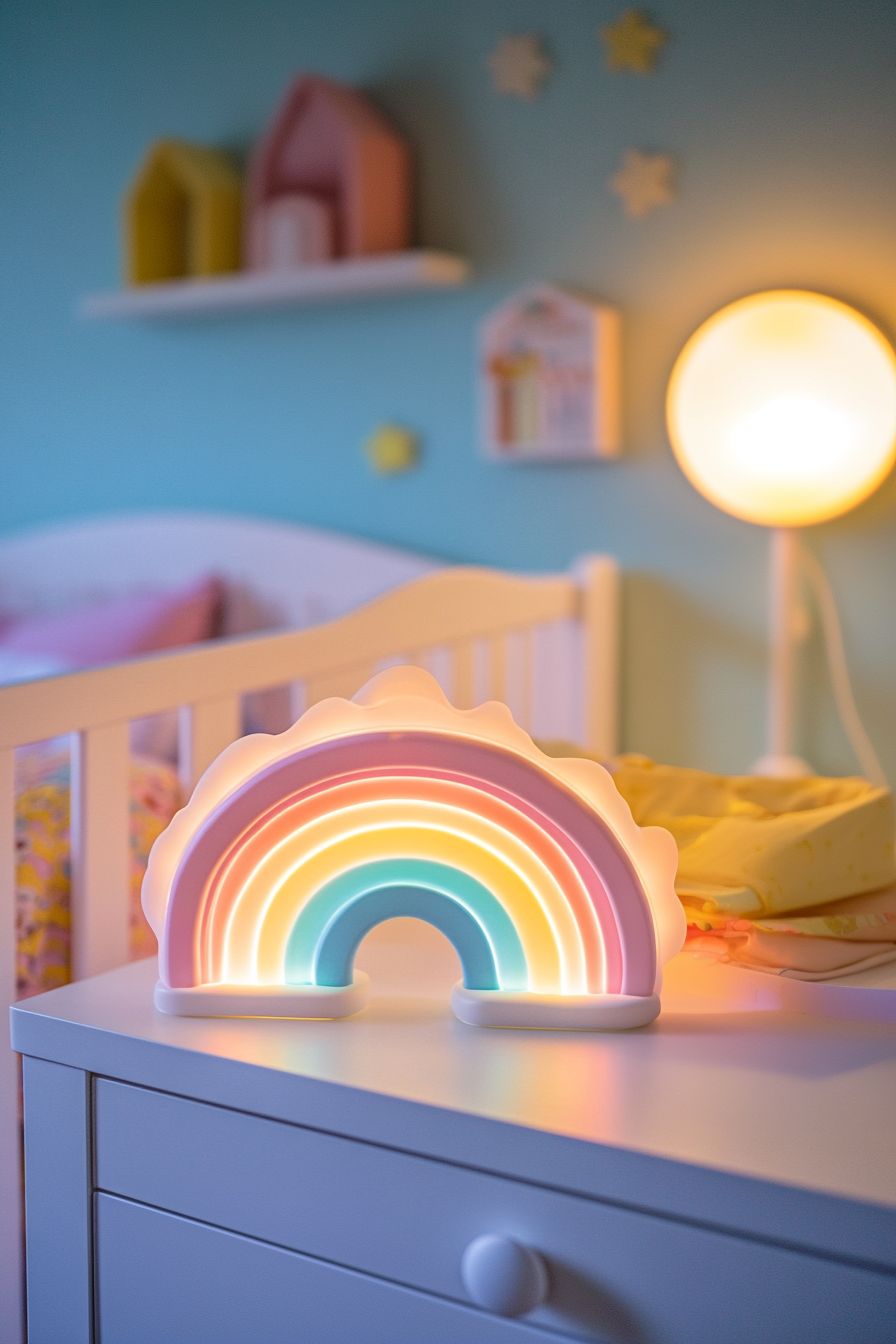 rainbow lighting in nursery