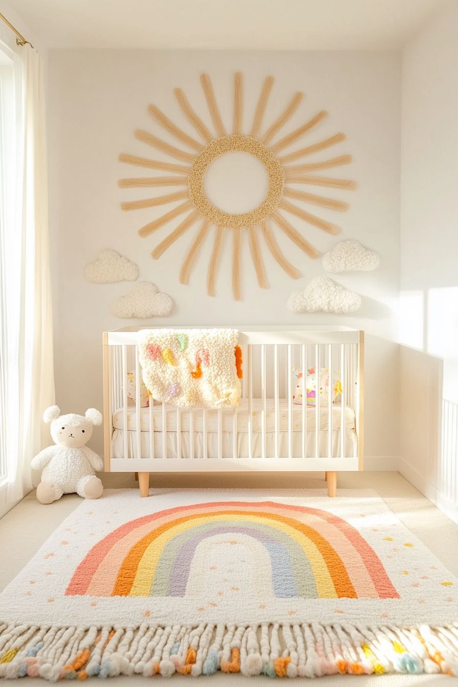 sun and rainbow themed nursery