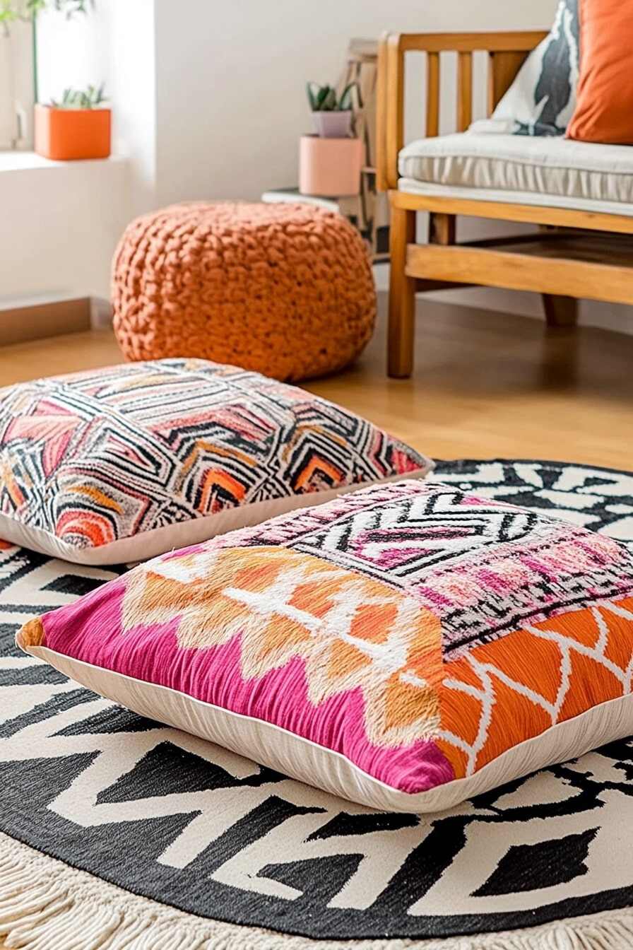 boho living room floor pillows - 1