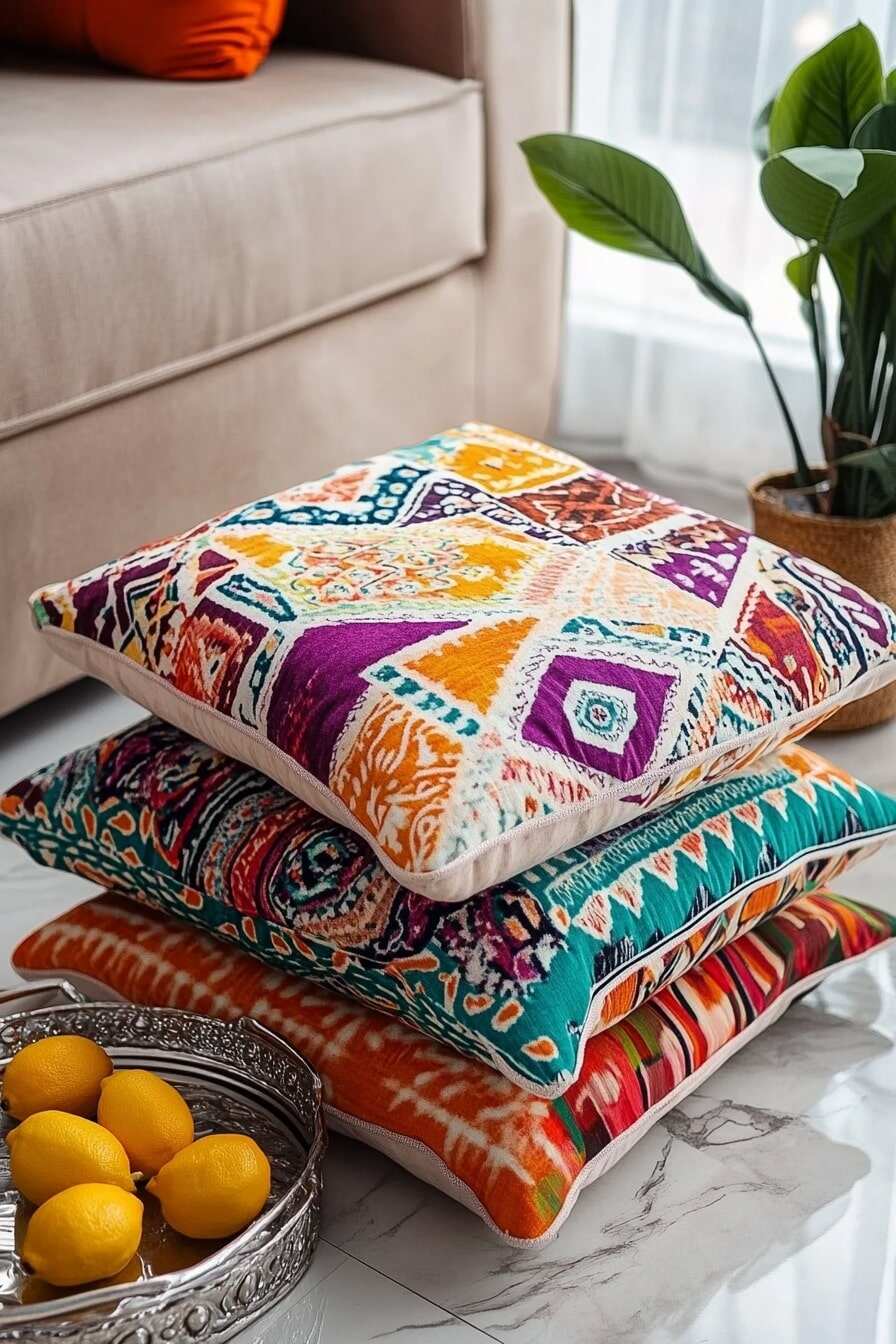 boho living room floor pillows - 19