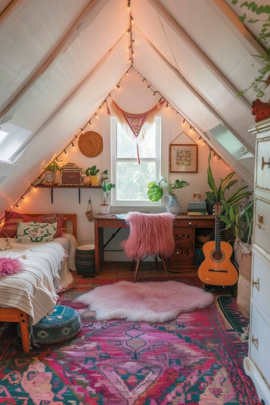 boho teen girl bed room - 12