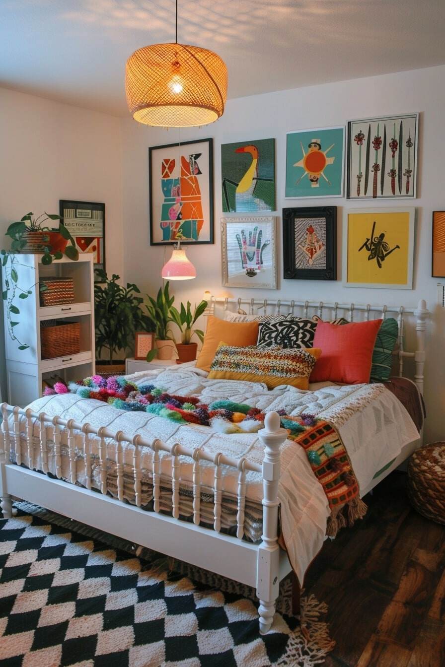 boho teen girl bed room - 9