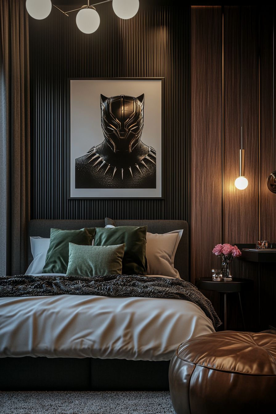 marvel bedroom with dark theme