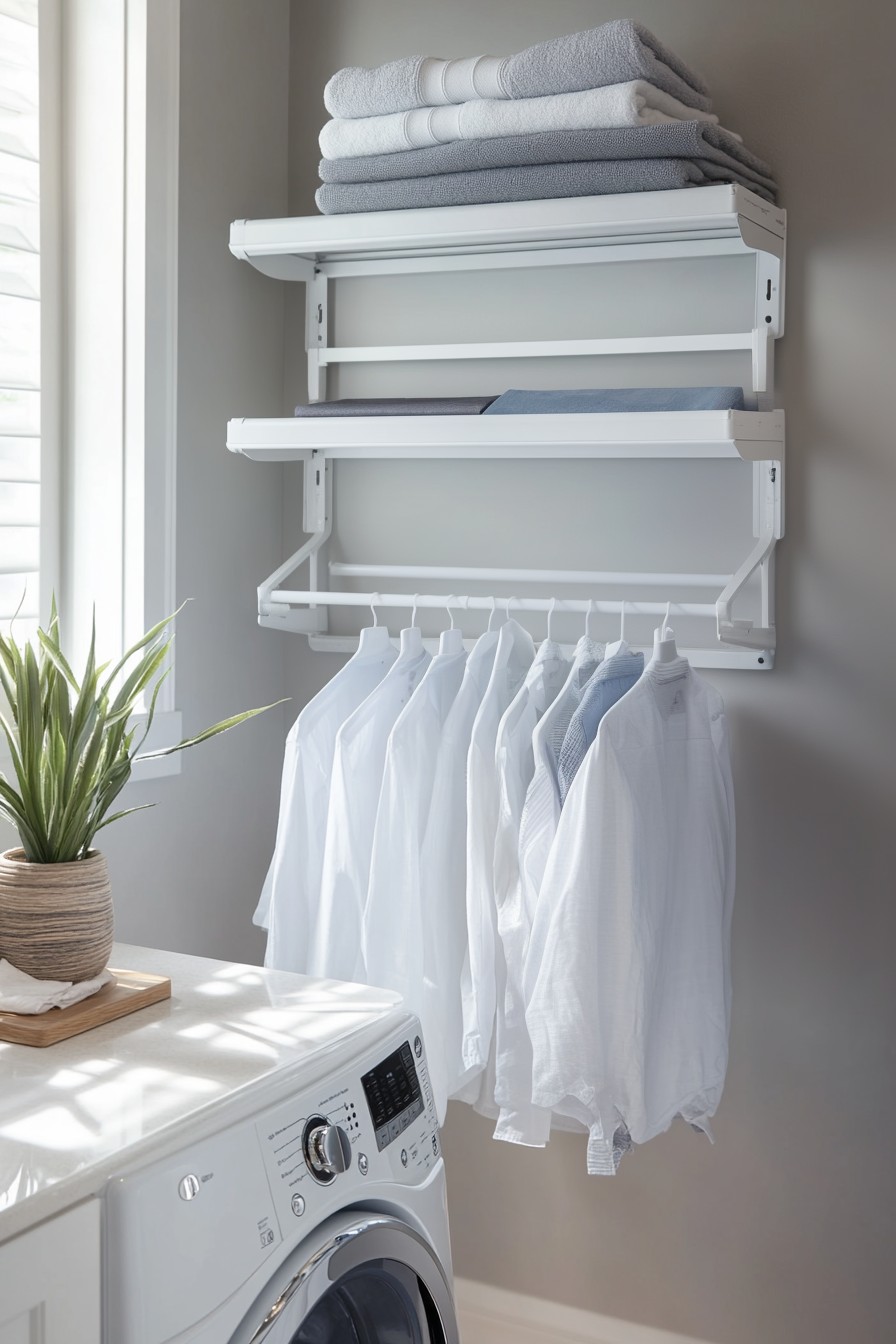 modern laundry room shelving