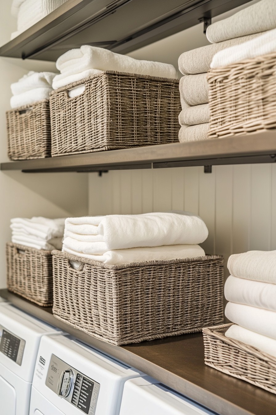 modern laundry room shelving