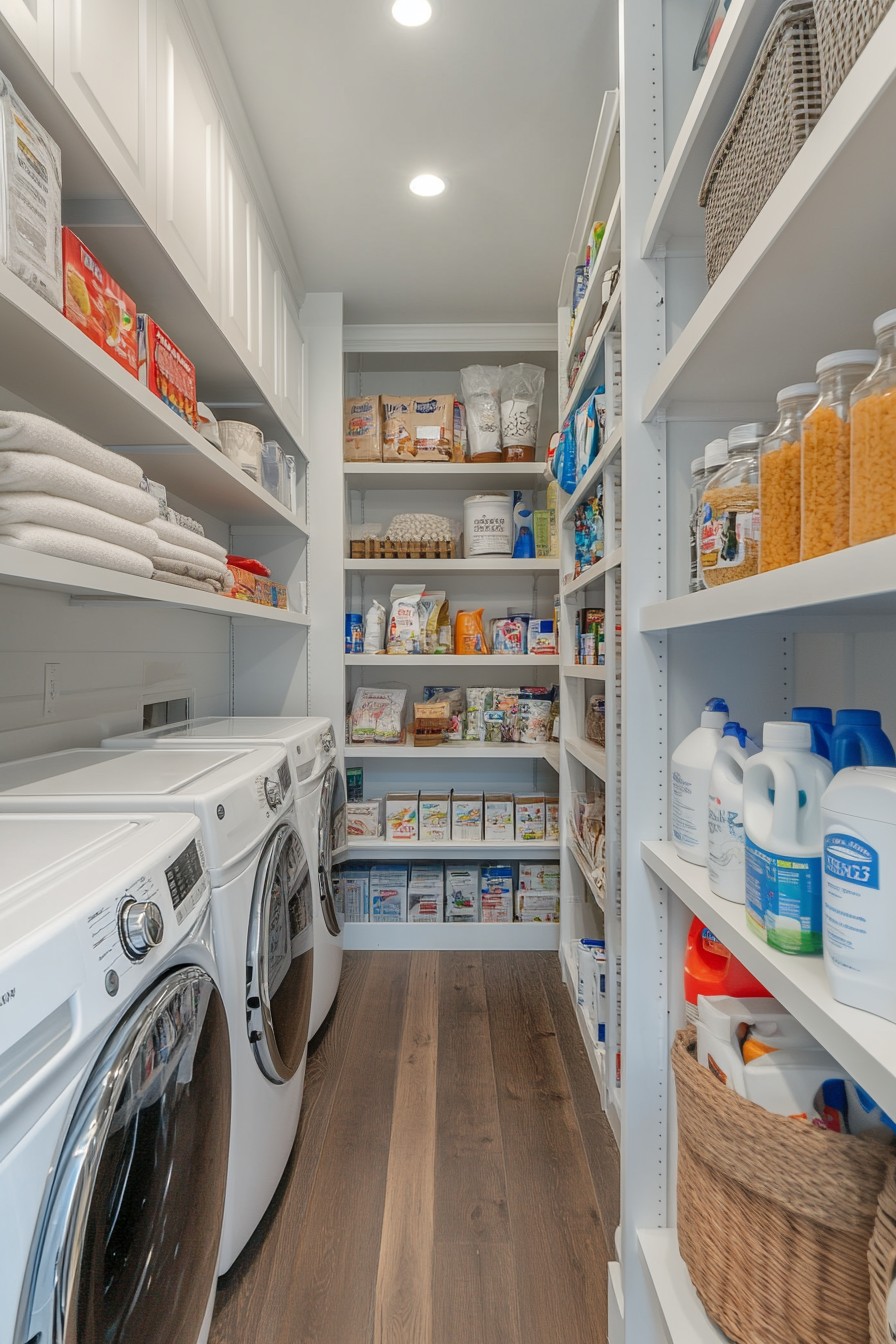 modern laundry room shelving