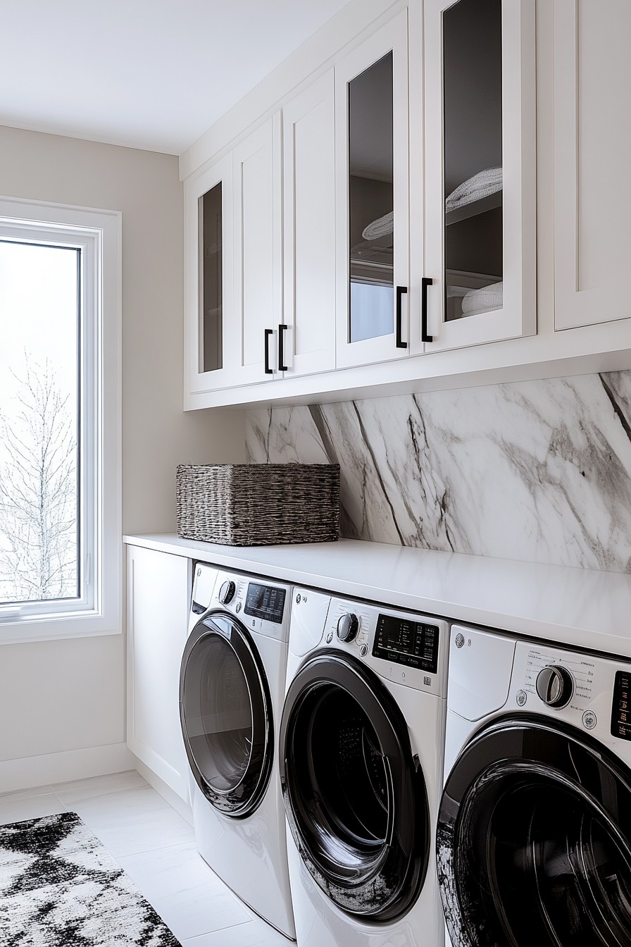 modern laundry room shelving